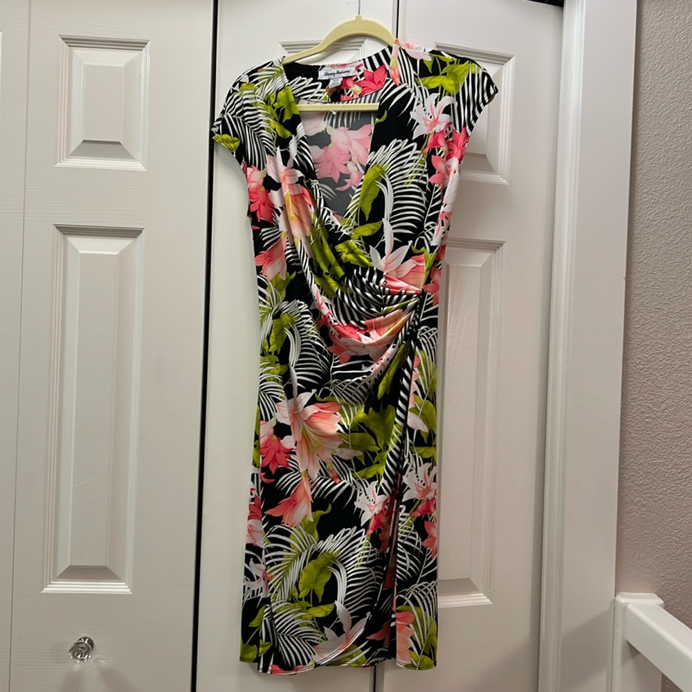 Tommy Bahama Island Print Wrap Style Dress Size S/P (Small Petite)